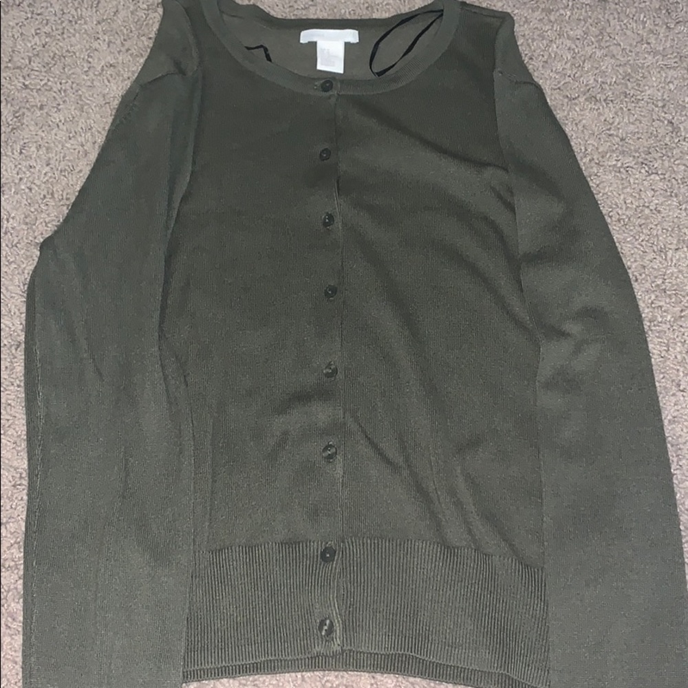NWOT H&M Green Button Up Sweater